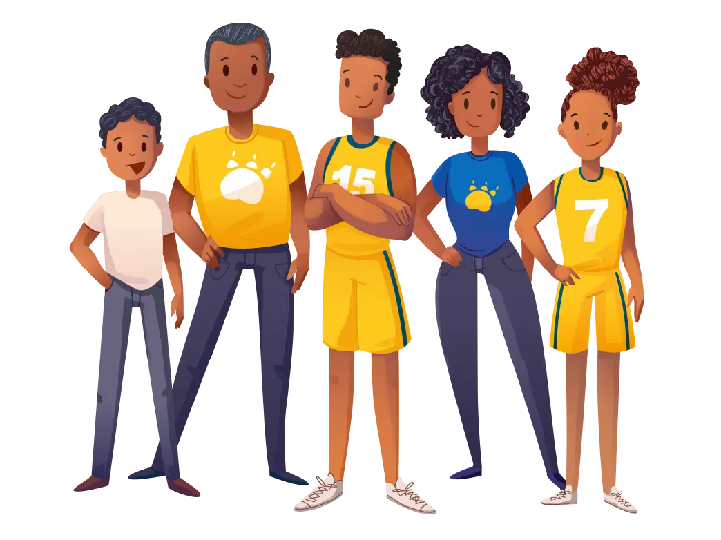 HomeTown-Character-Illustrations-Basketball-Family