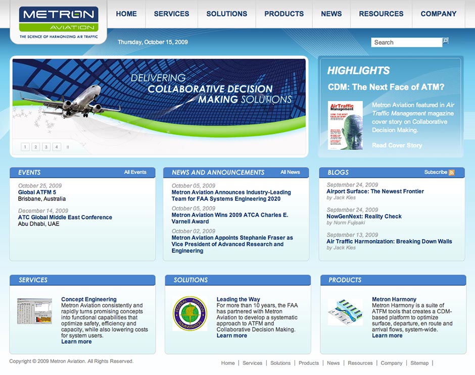 Metron Aviation Website After