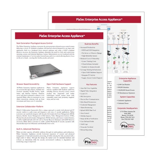 PlaSec Product Datasheets