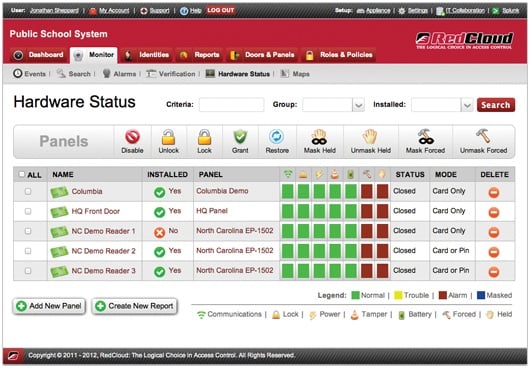 RedCloud Software Interface