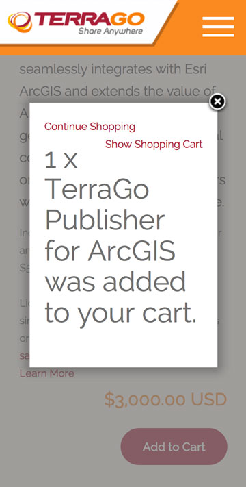 TerraGo Responsive Online Store Product Page