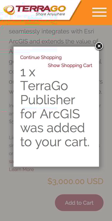 TerraGo Responsive Online Store Product Page