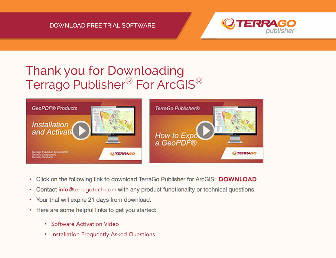 TerraGo Responsive Thank You Page