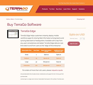TerraGo Responsive Online Store Product Page
