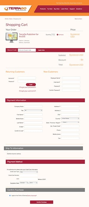 TerraGo Responsive Online Store Shopping Cart