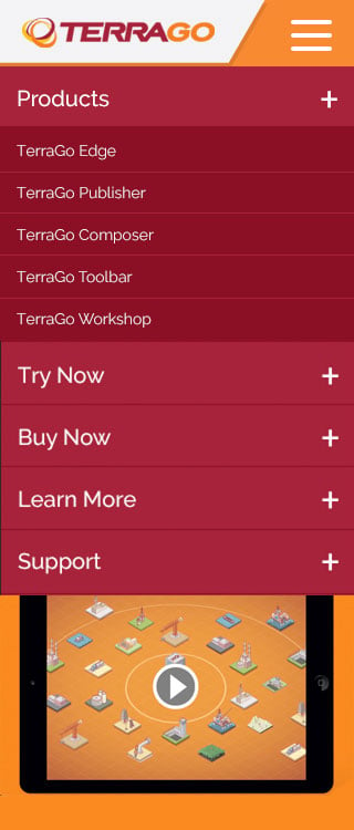 TerraGo Website Mobile Menu